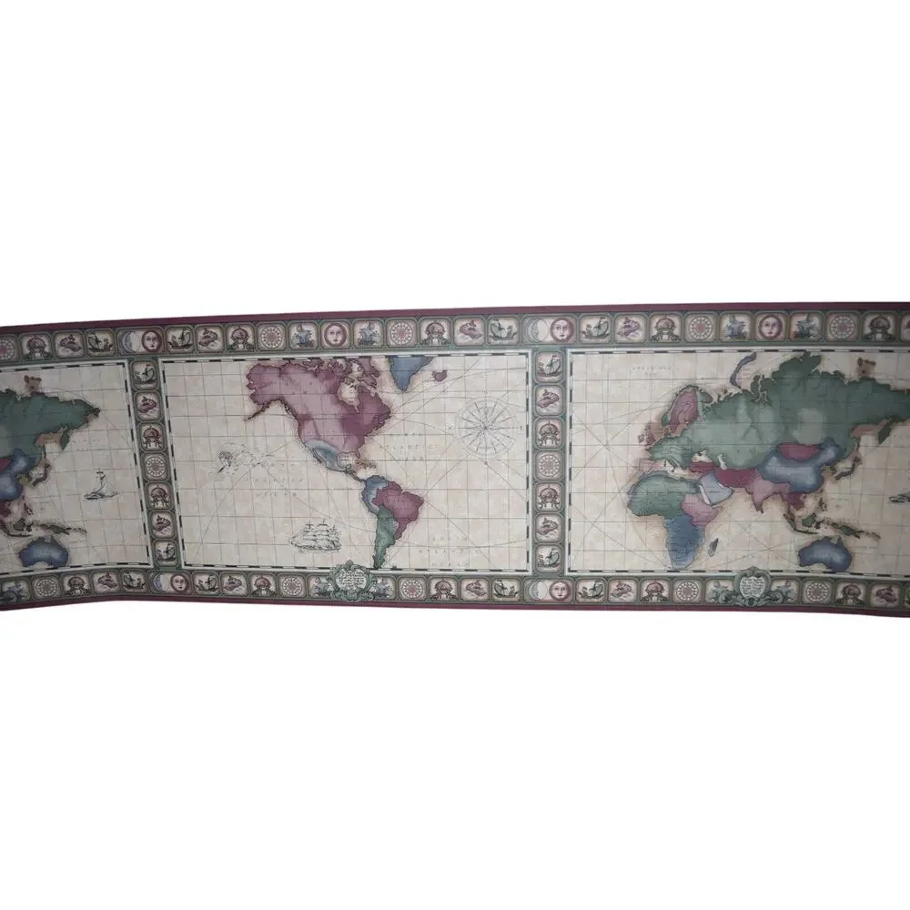 Old World Maps Prepasted Wallpaper Border 5 Yards